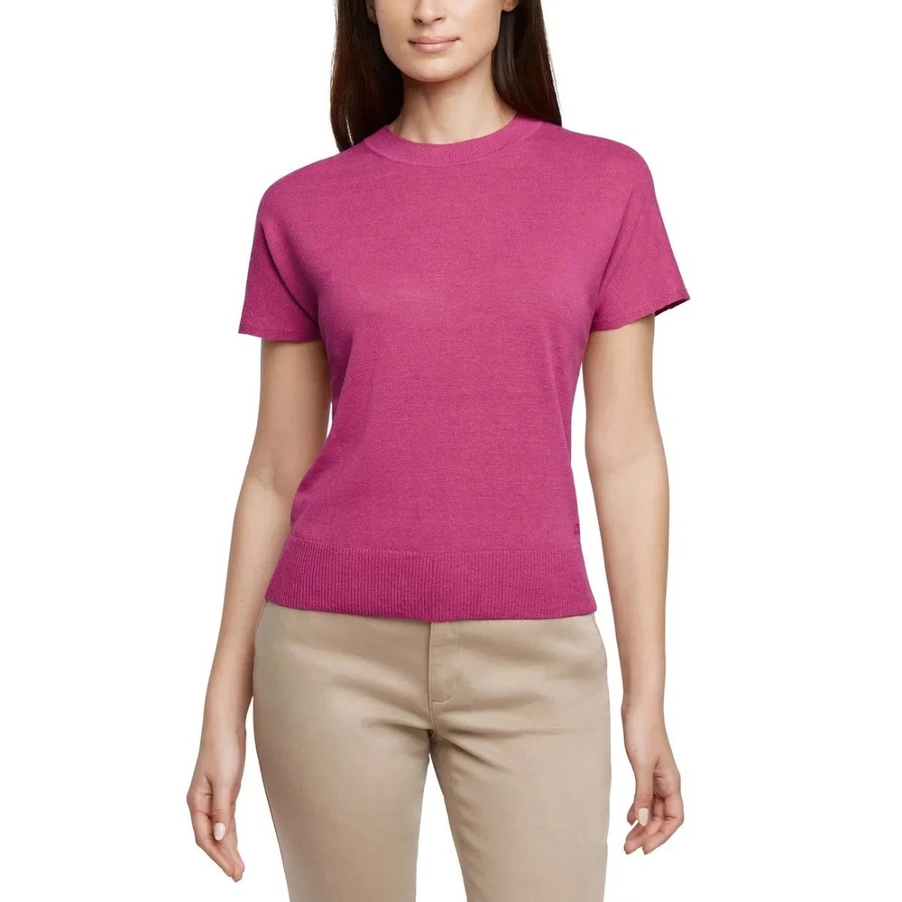 Banana Republic Women's Linen Blend Short Sleeve Top, Pink, Size: Small, New